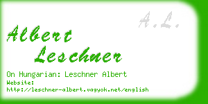 albert leschner business card